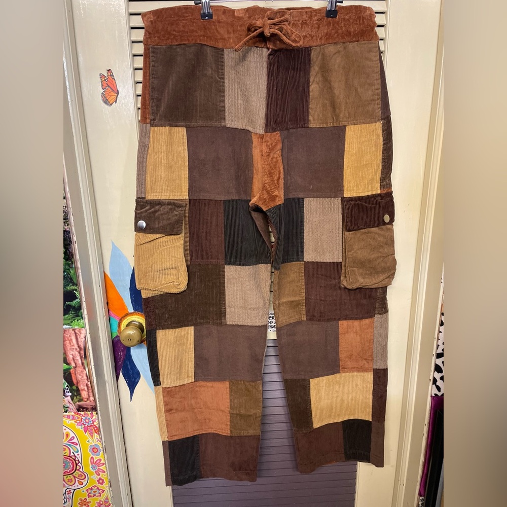 Patchwork Corduroy Men Pants